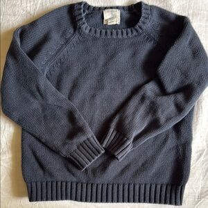 Lands End Kids Navy Blue Cotton Shirt Sweater